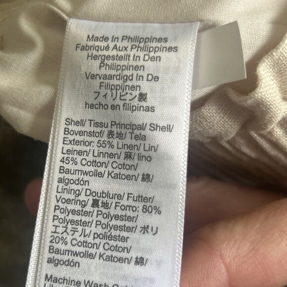 J Crew City Skirt Womens 10 Stretch Waist Pull On Pockets Beige Linen Cotton - Picture 6 of 8